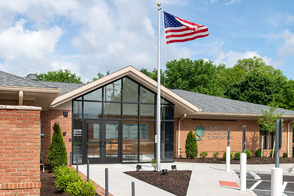 ACF building entrance with flag pole