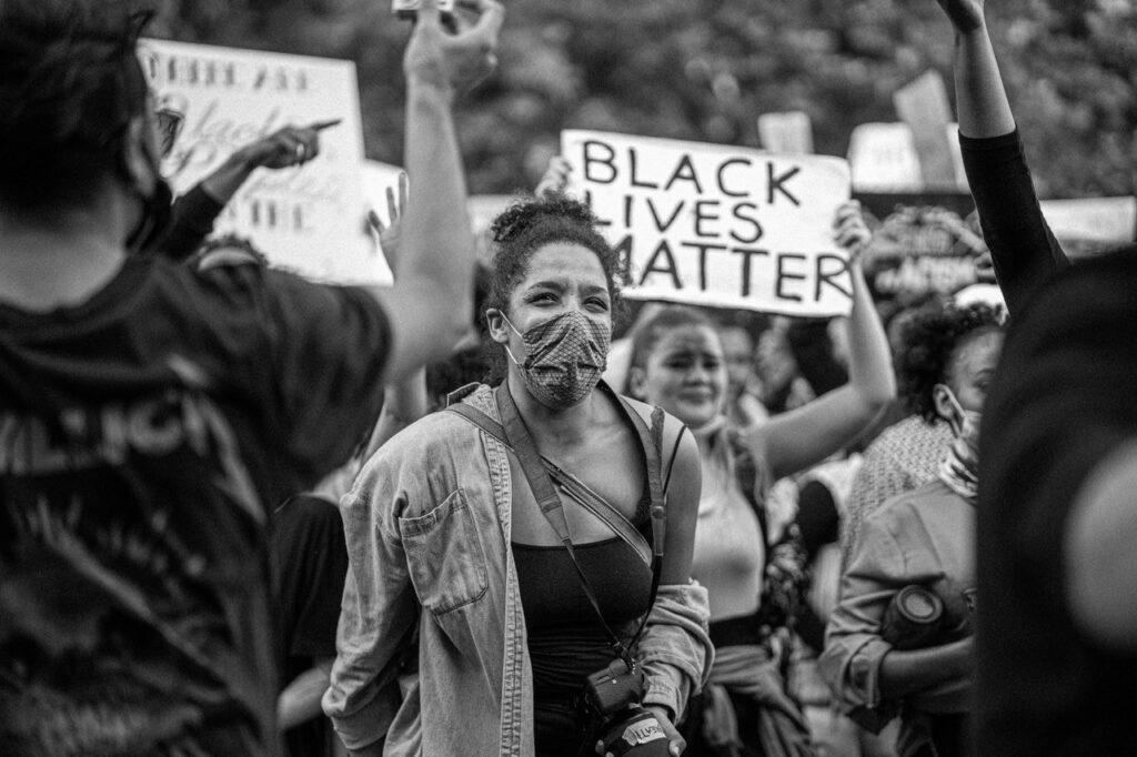Woman at Black Lives Matter protest
