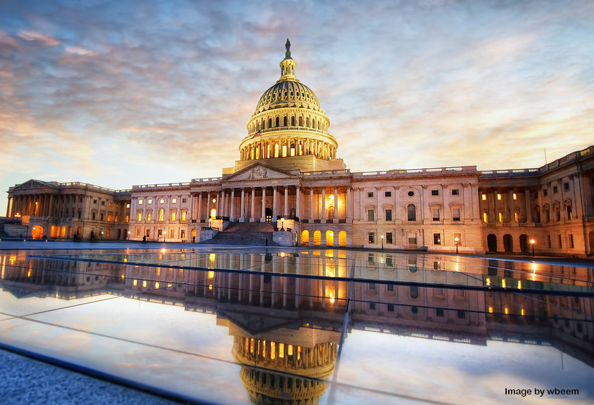 Capitol building at sunset