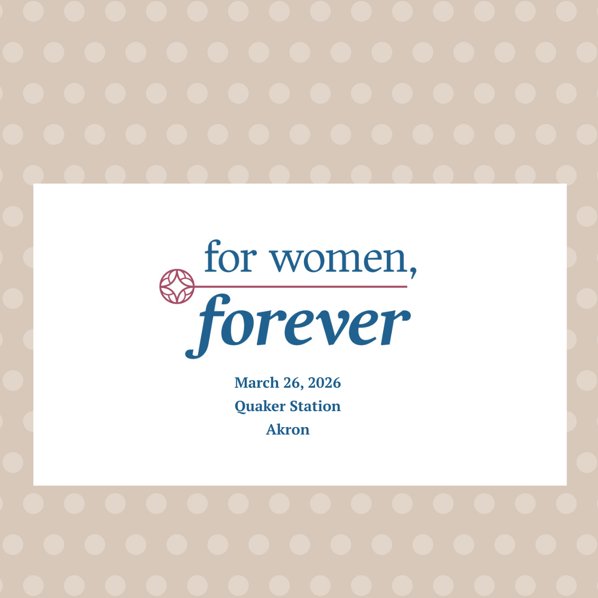 For Women Forever event announcement