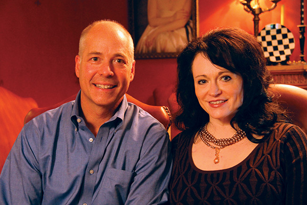 Man and woman smiling