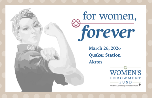 For Women, Forever graphic with Rosie the Riveter