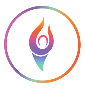 GCEF logo in a rainbow circle