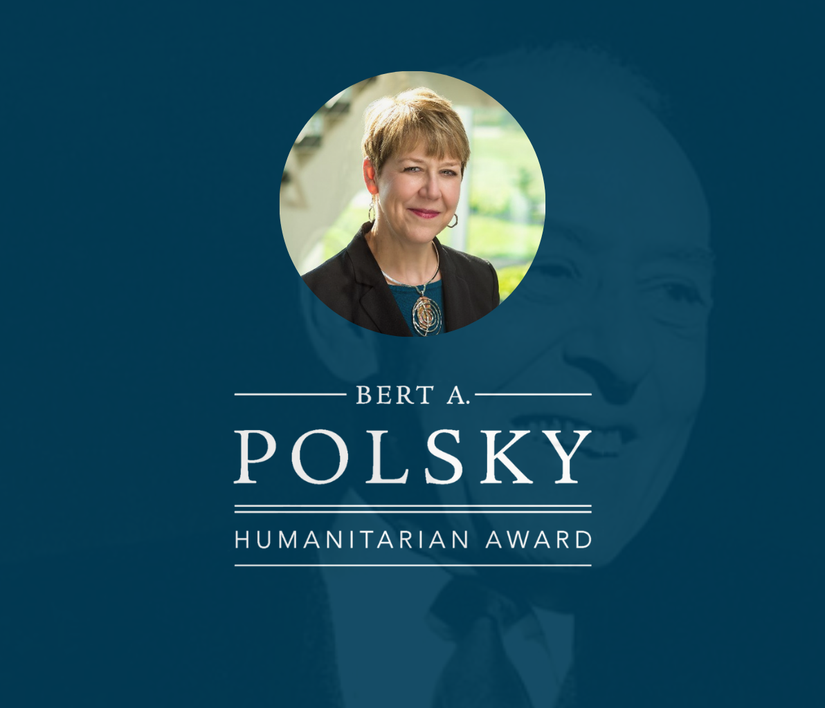 Polsky event logo and photo of 2026 recipient Laura Bailey Culp