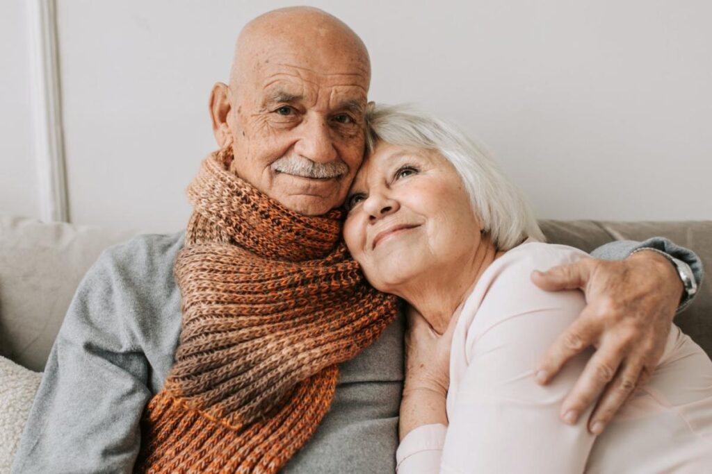 Older couple smiling together