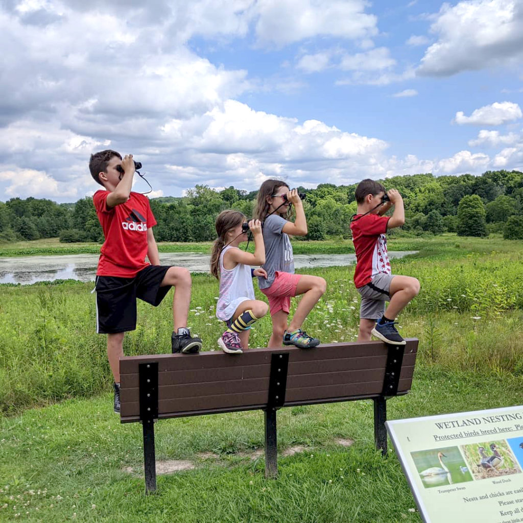 Kids with binoculars