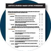 getting started with family giving worksheet download