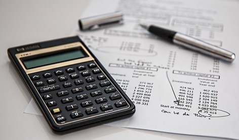 Calculator and financial sheet