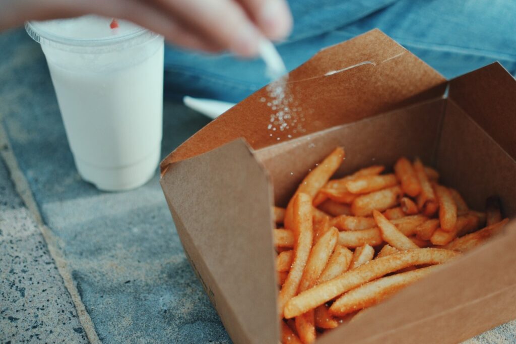 French fries in a box