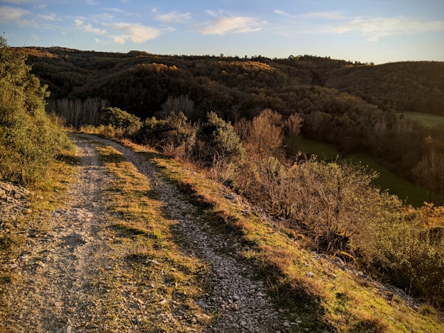 A landscape with hills and undeveloped land